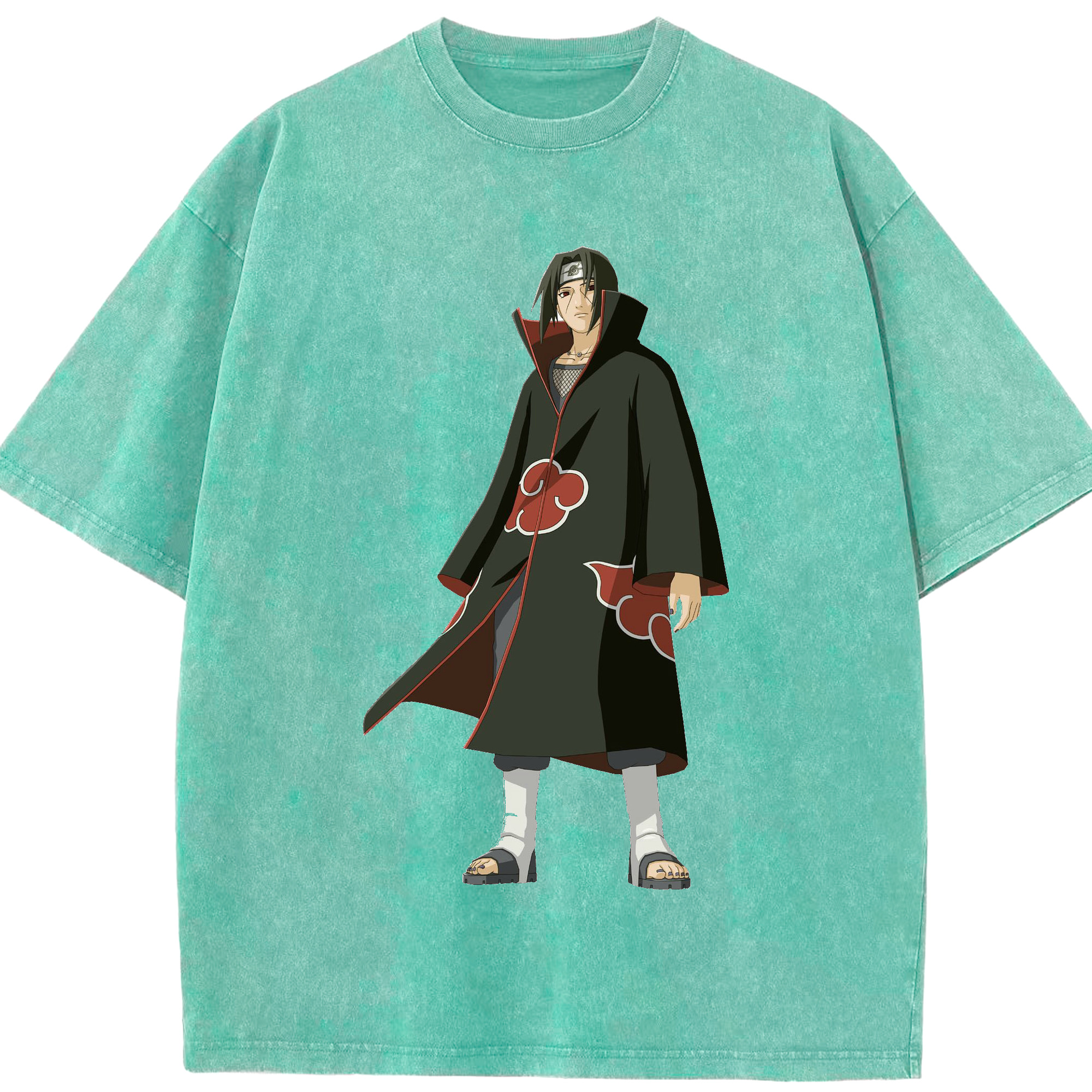 （画像用） NARUTO -ナルト- うちは イタチ Uchiha Itachi 綿100% ヴィンテージ風 半袖Tシャツ（フロントプリント）